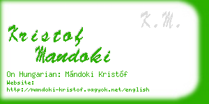 kristof mandoki business card