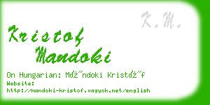 kristof mandoki business card